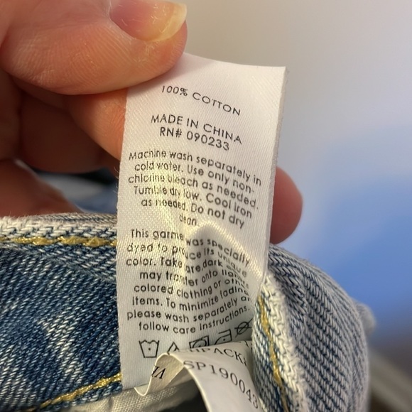 PacSun Distressed High Rise Straight Leg Jeans Button Fly size 23 - Picture 8 of 17